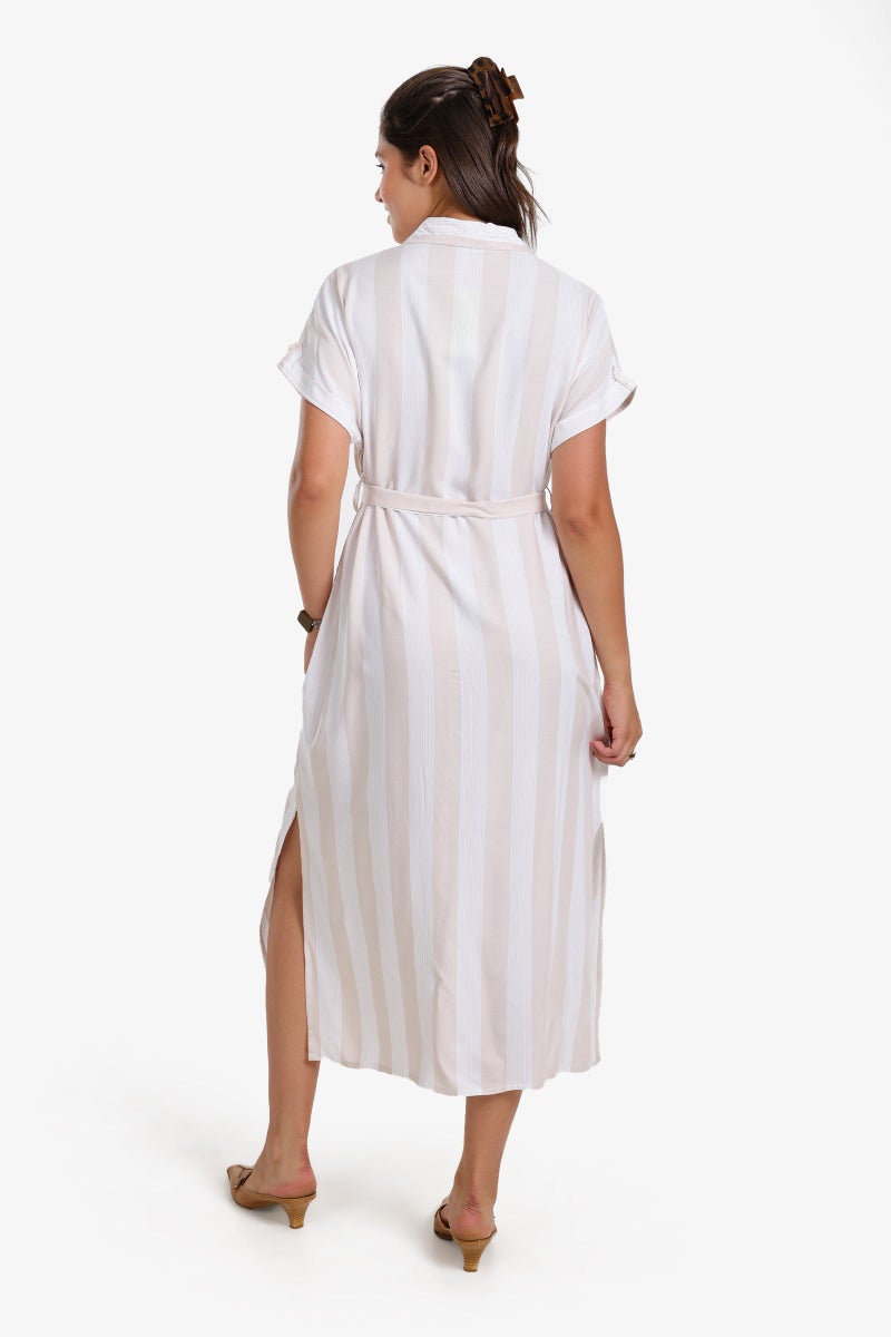 Clue Voile Striped Shirt Dress - Image 3